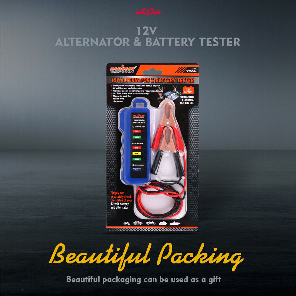 Digital 12V Alternator Battery Tester Car Load Tester Automotive  Voltage Check 8