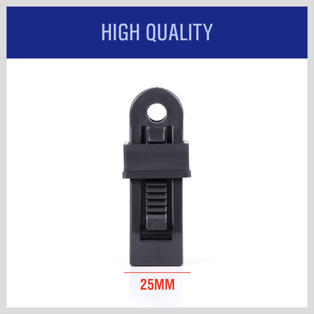 24Pc Camping Awning Tarp Clips Tent Clamps Set Snap Hanger Tighten Survival Tool 4