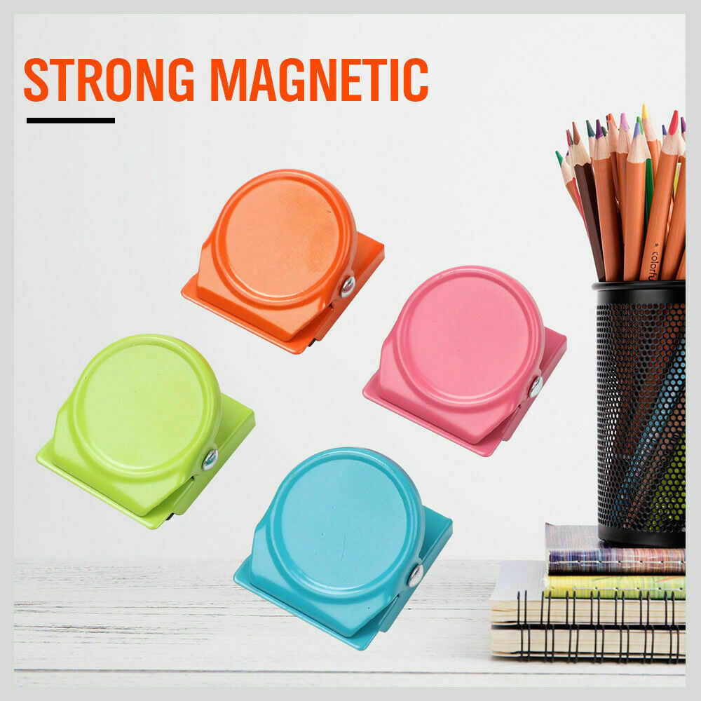16Pc Magnetic Spring Clamps Magnet Refrigerator Clips Note Holder Fridge Tips 4
