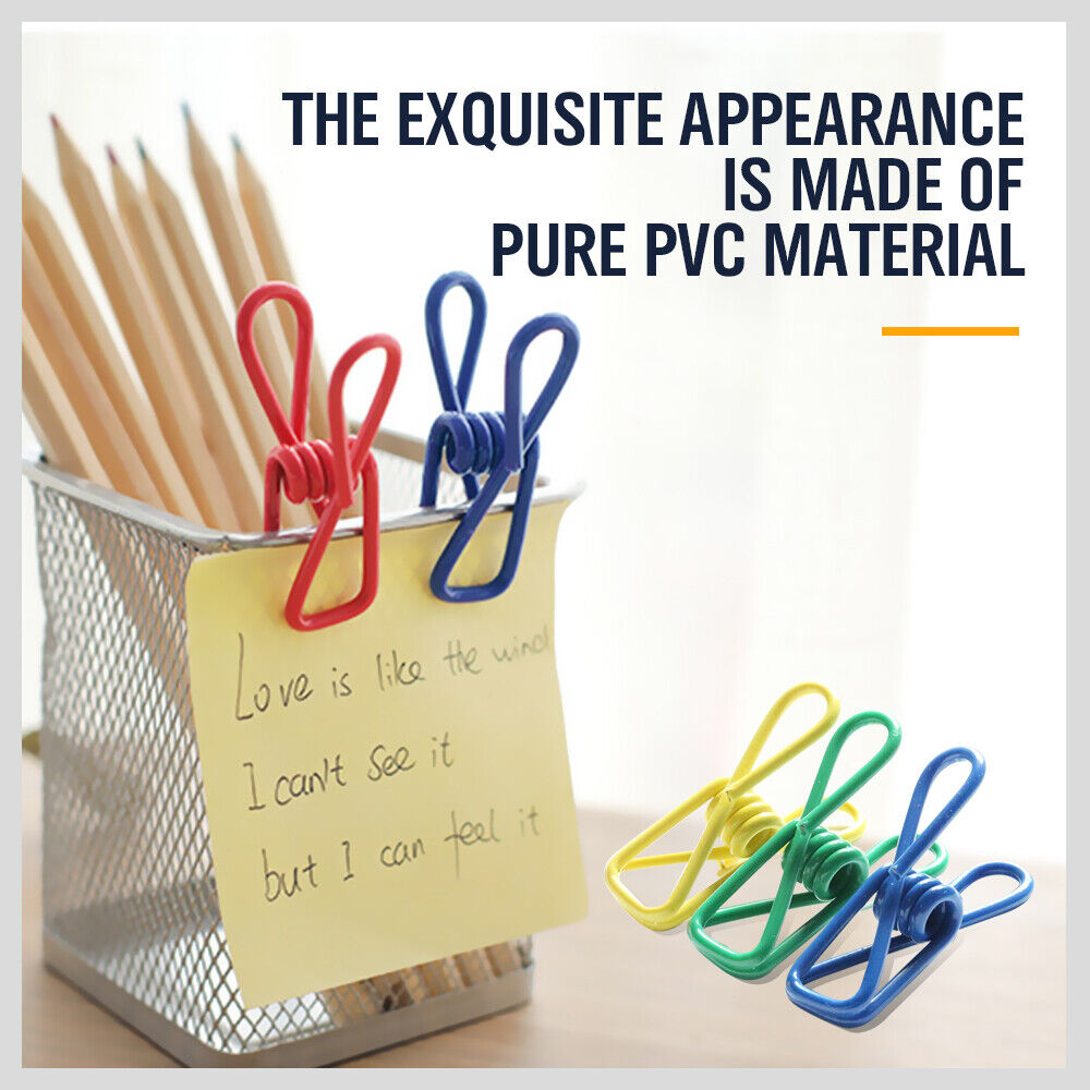 10Pc Steel Clips Multi-Use Spring Clamps Clothes Peg Hanging Note Book Laundry 3