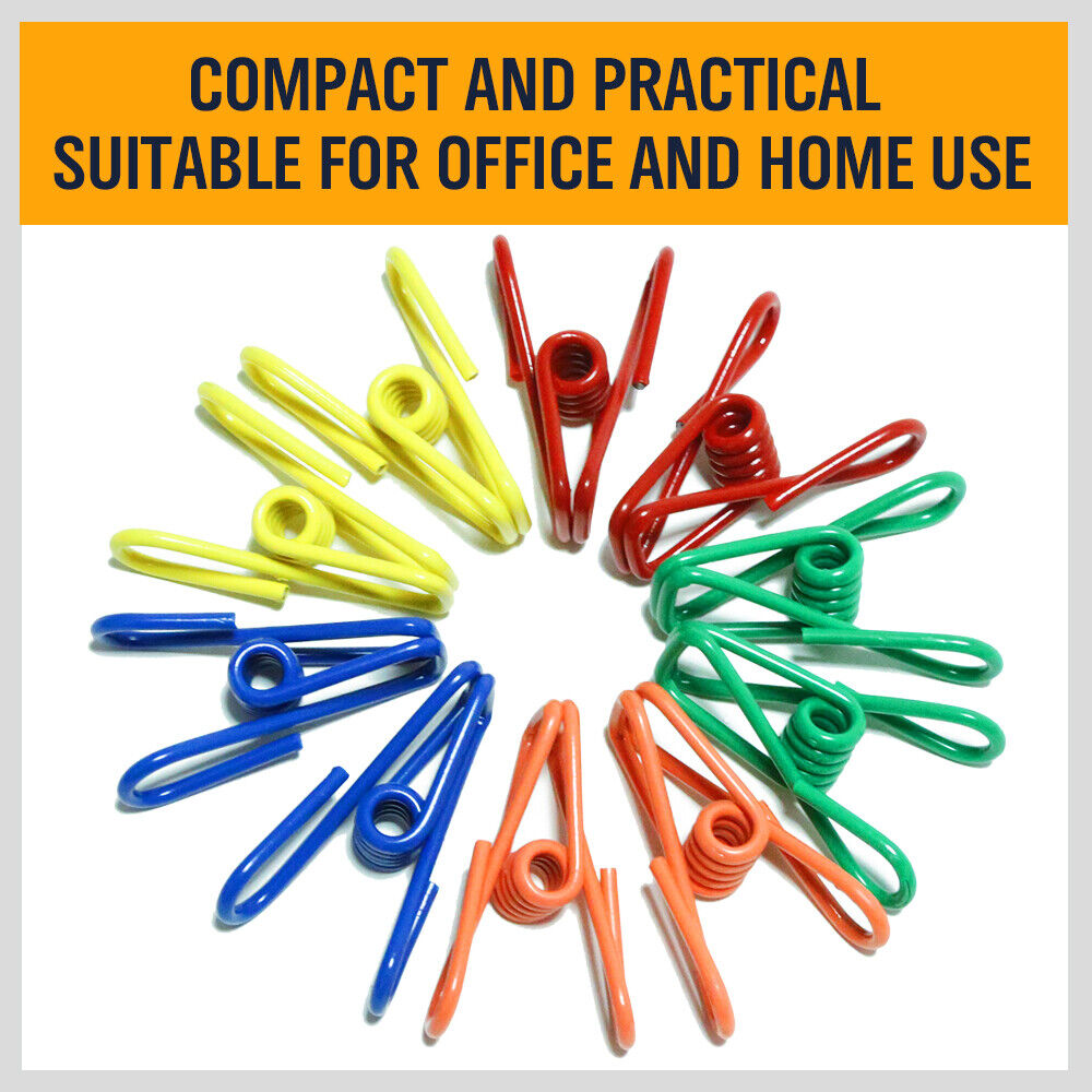 10Pc Steel Clips Multi-Use Spring Clamps Clothes Peg Hanging Note Book Laundry 4