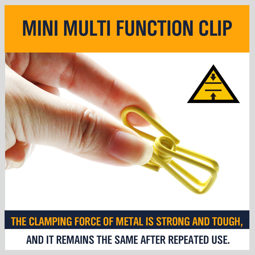 10Pc Steel Clips Multi-Use Spring Clamps Clothes Peg Hanging Note Book Laundry 5