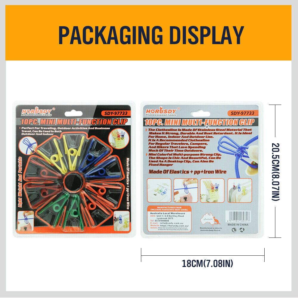 10Pc Steel Clips Multi-Use Spring Clamps Clothes Peg Hanging Note Book Laundry 11