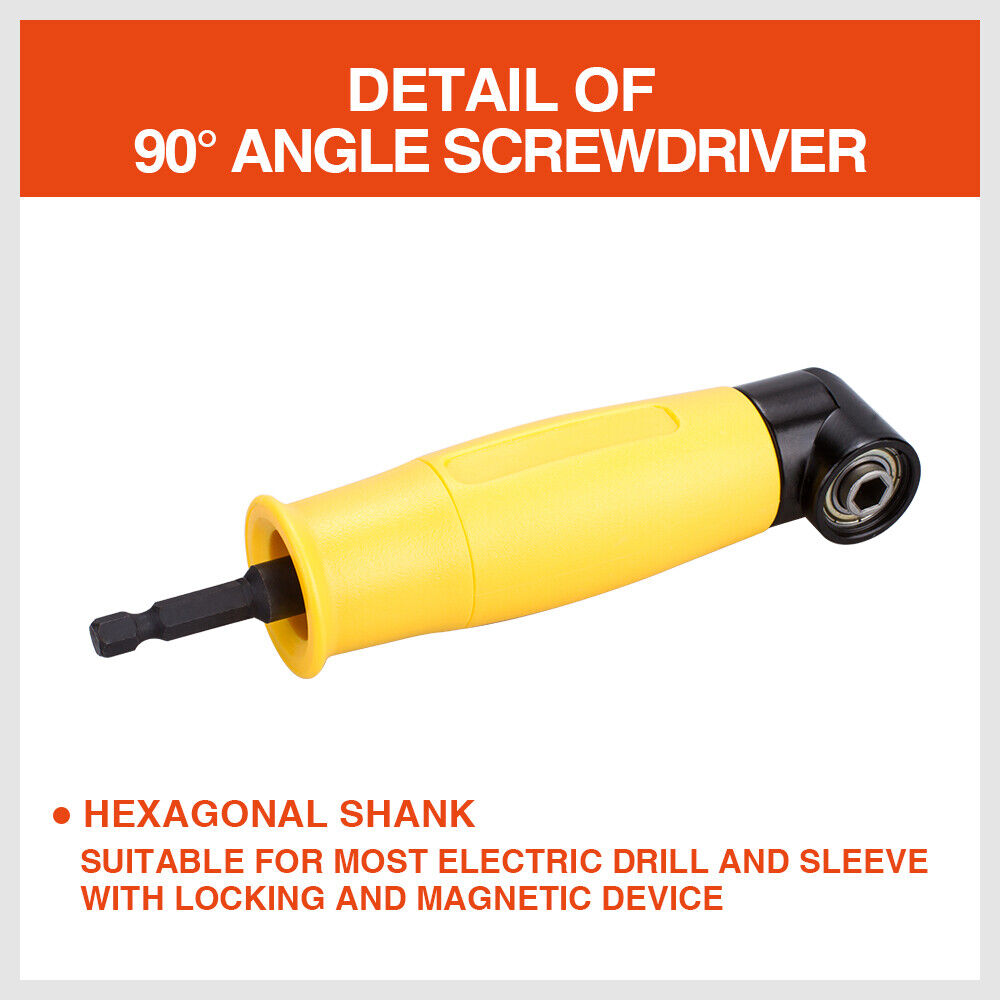 Right Angle Drill Attachment 90° Degree Drill Adapter 1/4" Drive Key Adaptor New 3