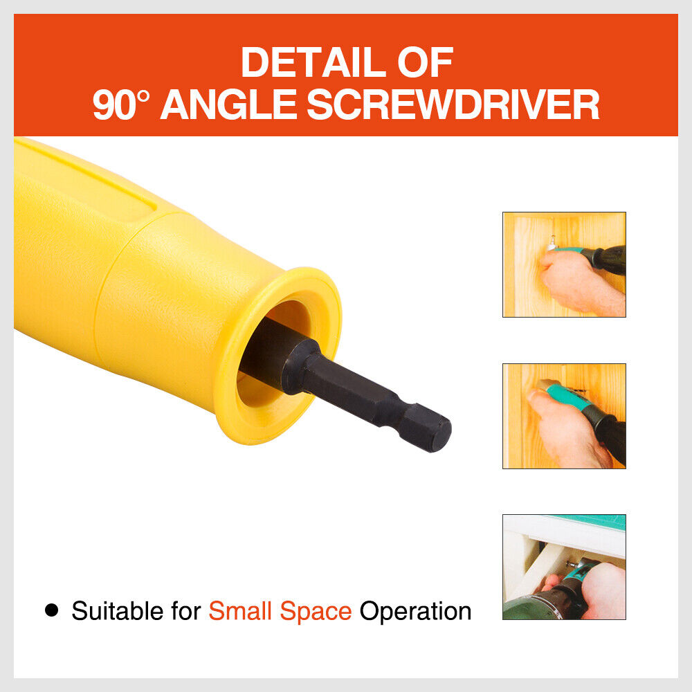 Right Angle Drill Attachment 90° Degree Drill Adapter 1/4" Drive Key Adaptor New 4