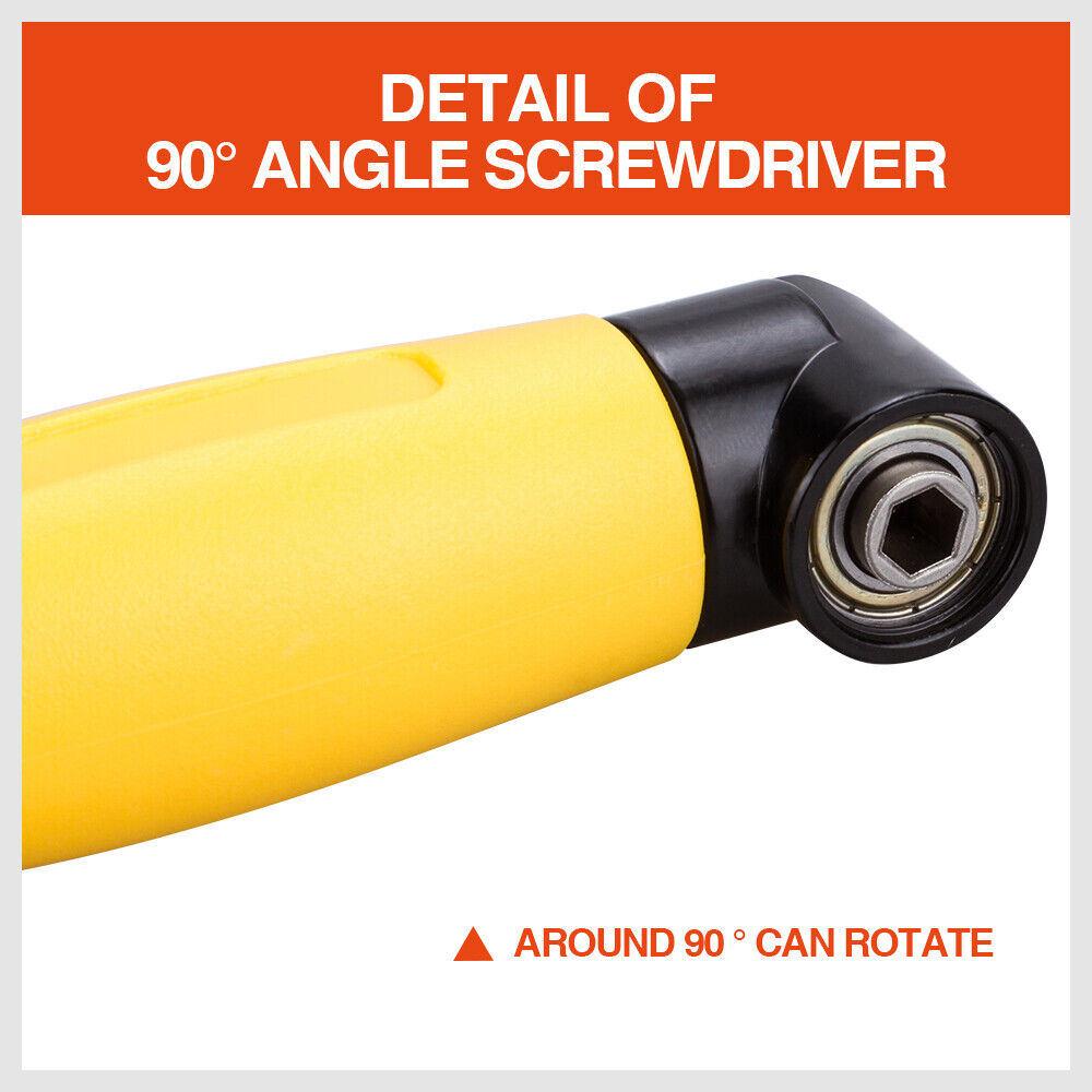Right Angle Drill Attachment 90° Degree Drill Adapter 1/4" Drive Key Adaptor New 5
