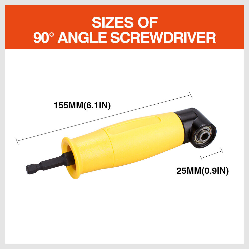 Right Angle Drill Attachment 90° Degree Drill Adapter 1/4" Drive Key Adaptor New 7
