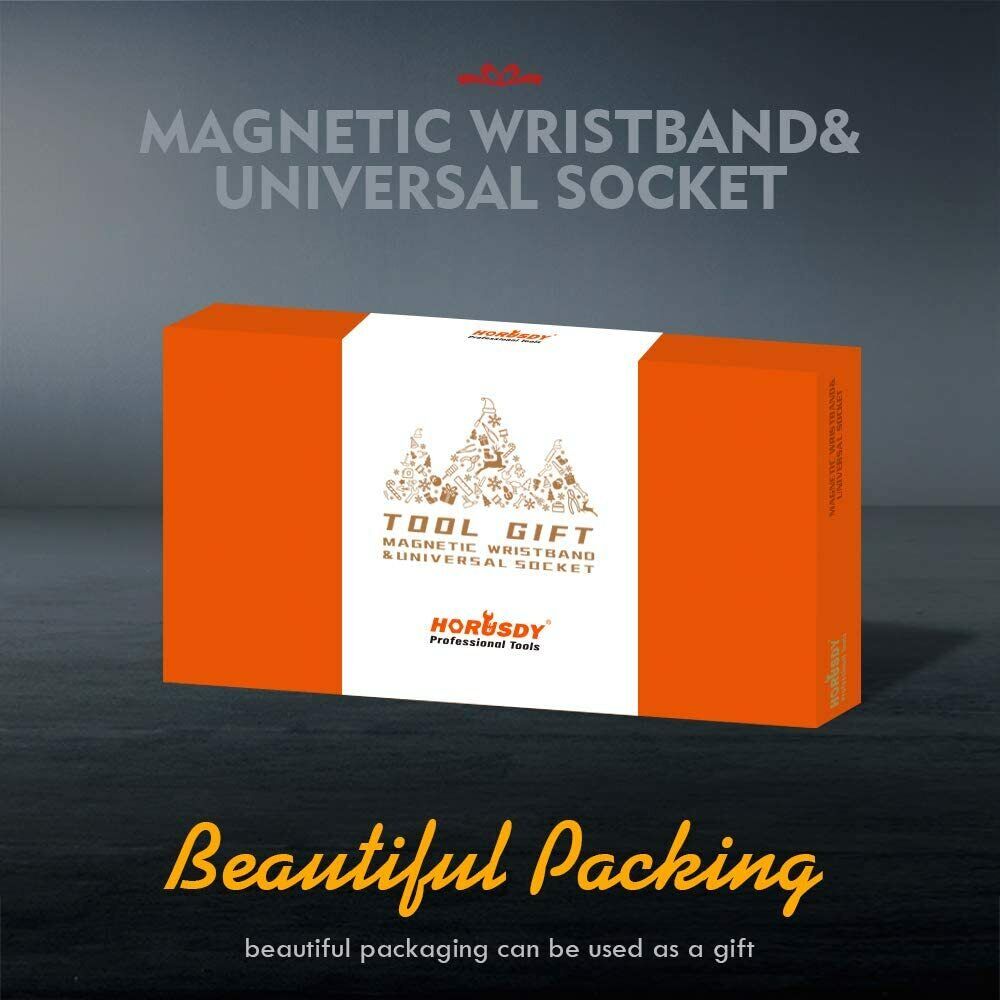 Magnetic Wristband & Universal Socket Grip 7-19mm Magnets Screws Nails Holder 3