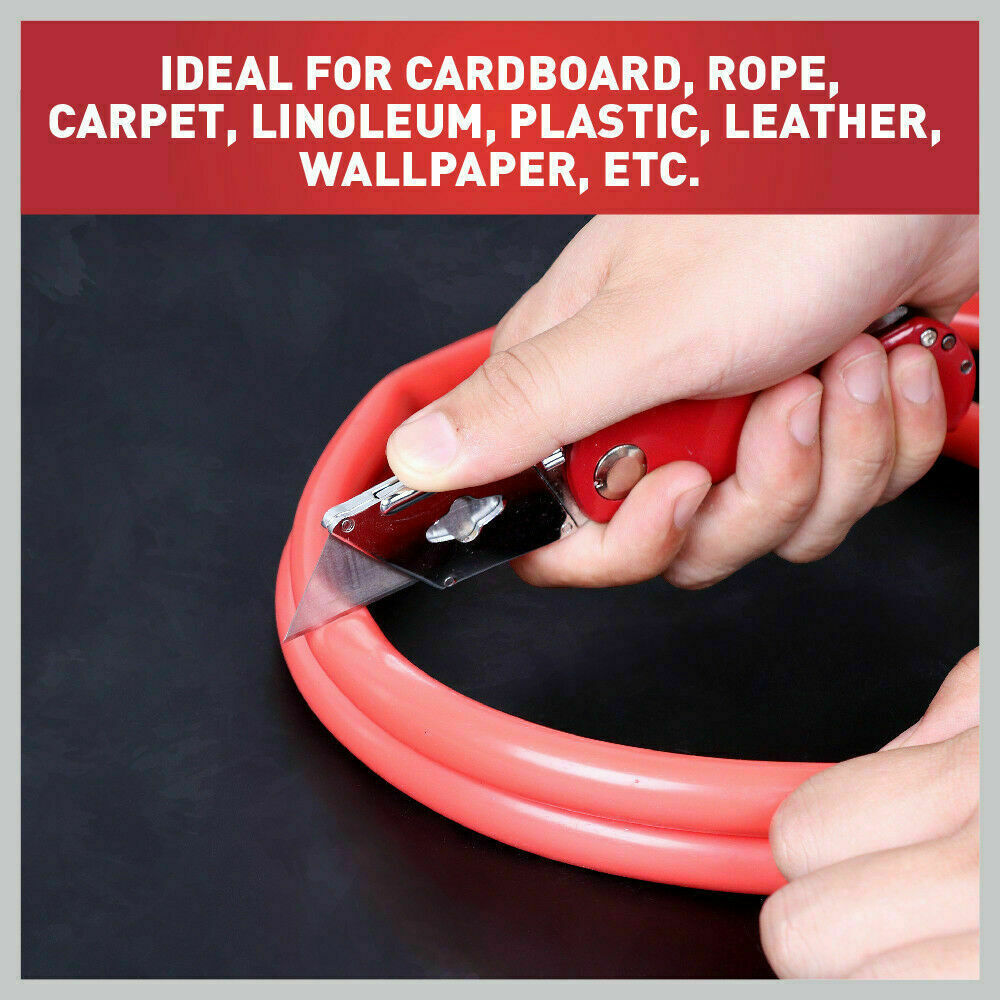 2Pc Folding Utility Knife Aluminium Handle & 10 Spare Stanley Blades Craft New 10