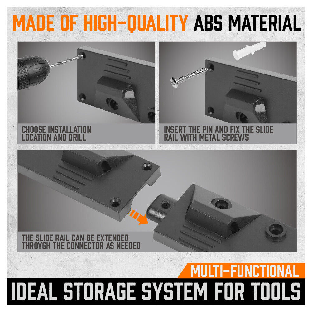 64" Wall Mount Tool Hanger Garden Storage Organizer Mop Broom Holder Hook Pegs 6