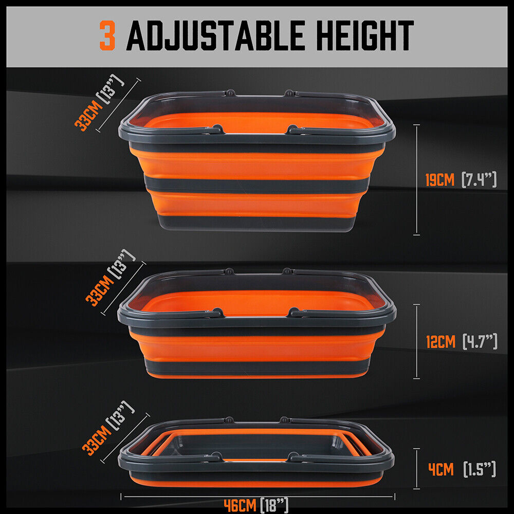 Adjustable Collapsible Sink 16L Large Portable Basket Wash Basin Outdoor Camping 3