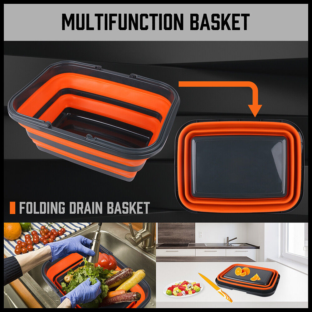 Adjustable Collapsible Sink 16L Large Portable Basket Wash Basin Outdoor Camping 6