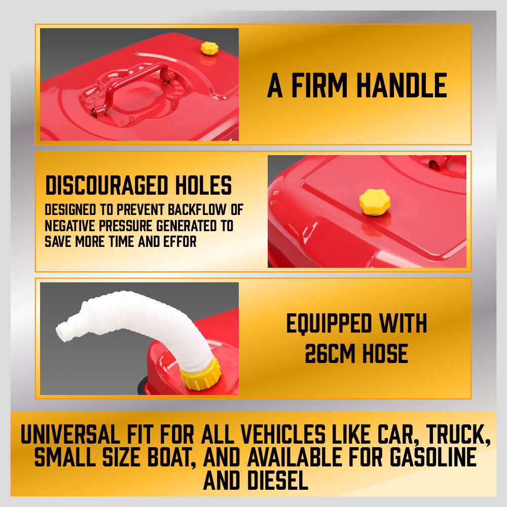 20L Fuel Can Jerry Can Petrol Diesel Spare Container Portable Fuel Tank 5