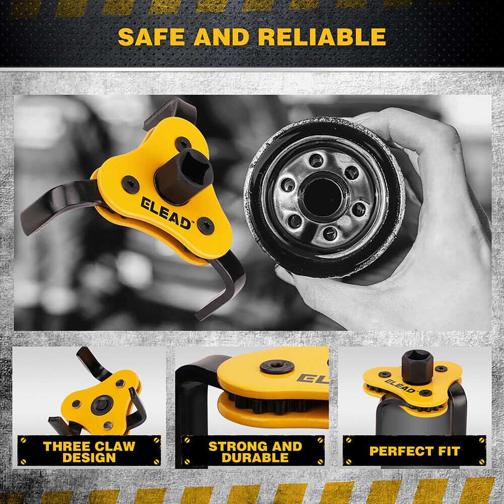 ELEAD Oil Filter Wrench Set Adjustable Oil Filter Removal Tool Automotive Use 5