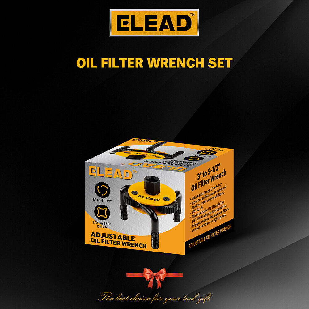 ELEAD 3" to 5-1/2" Oil Filter Wrench Set Oil Filter Removal Tool Automotive Use 8