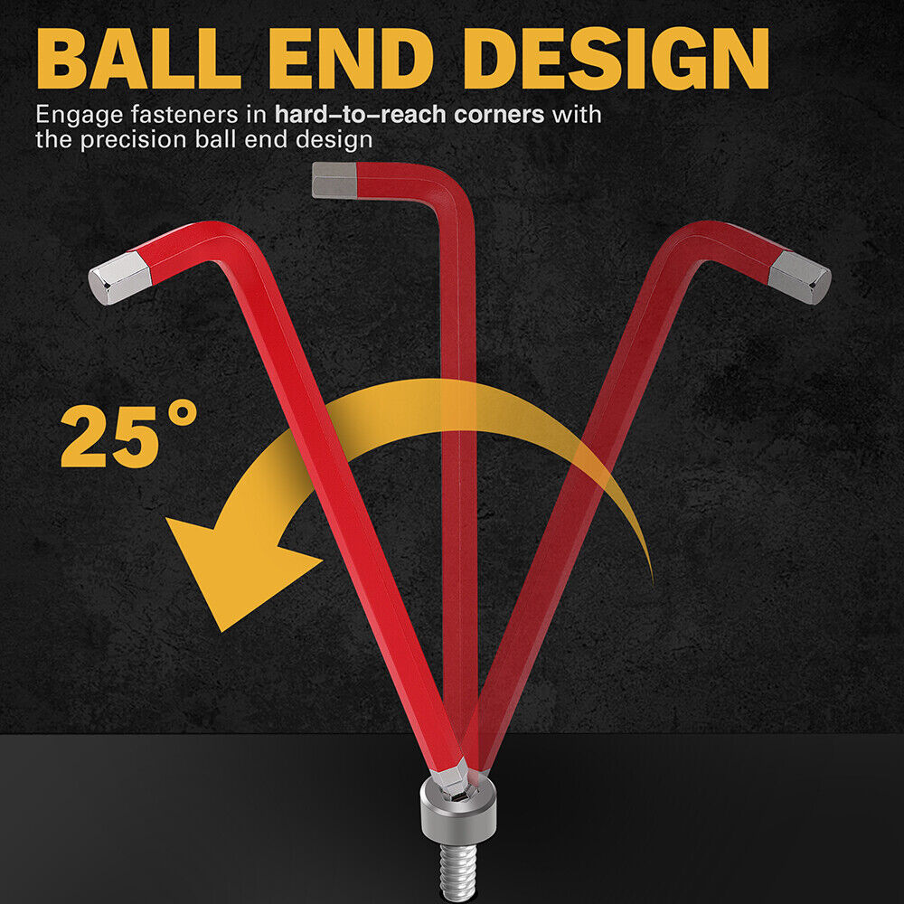 ELEAD 13Pc Extra Large Hex Key Set Long Allen Key Wrench Ball End SAE 5/64"-3/4 7