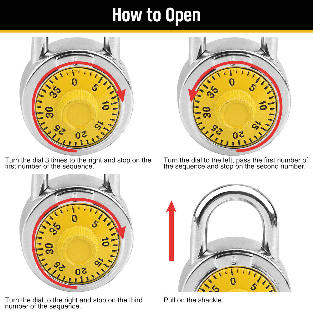 Lock Dial Combination Lock Gym Sports Locker Toolbox Case School Portable Au 5