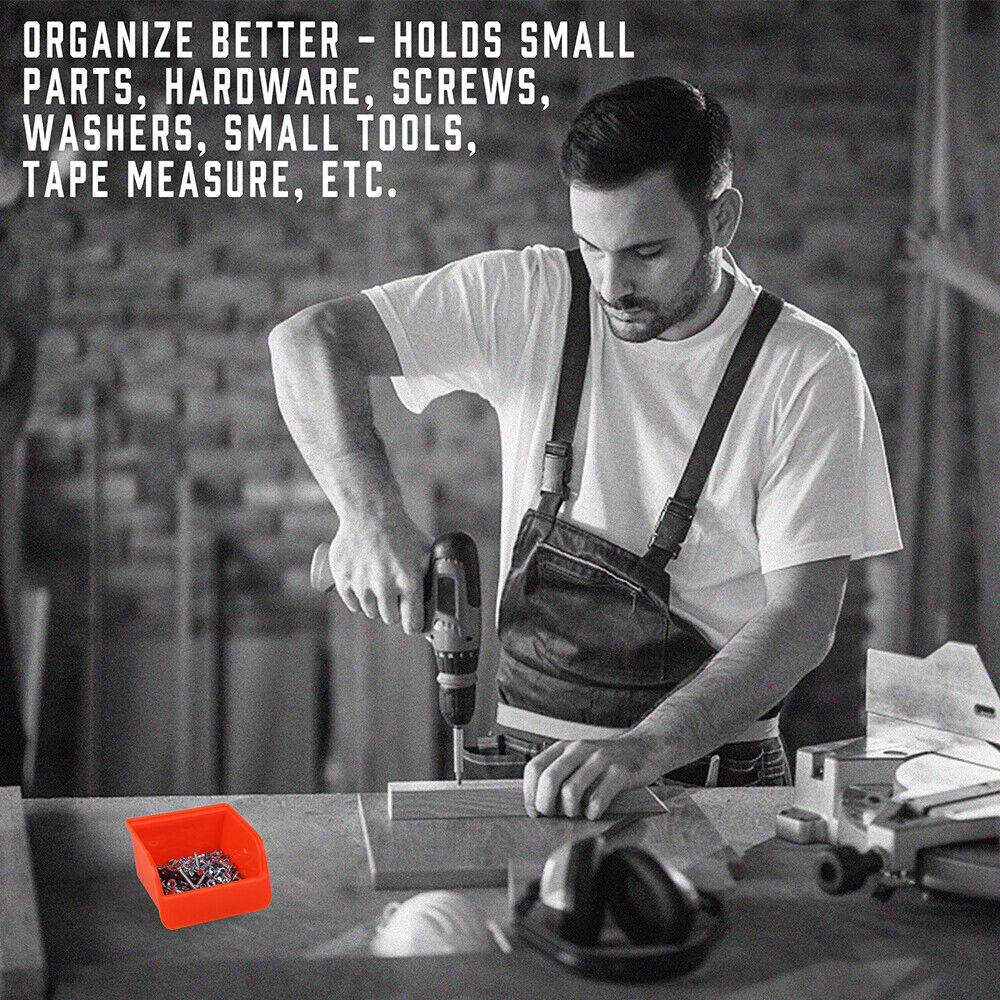 16Pc Pegboard Bins Peg Board Parts Storage With Steel Hooks Tools Organiser Tray 9