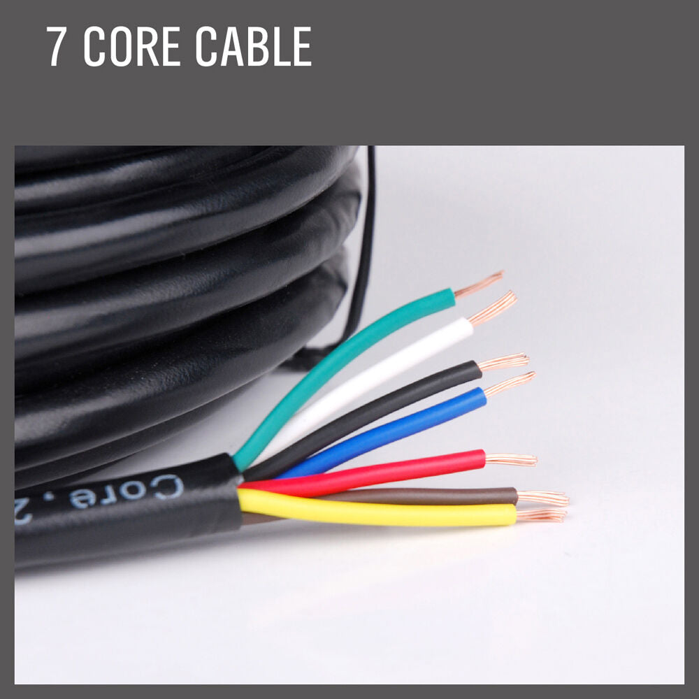 30M X 7 Core Wire Cable Trailer Cable Automotive Boat Caravan Truck Coil V90 PVC 3