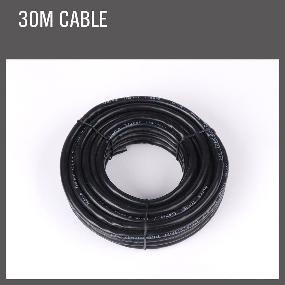 30M X 7 Core Wire Cable Trailer Cable Automotive Boat Caravan Truck Coil V90 PVC 4