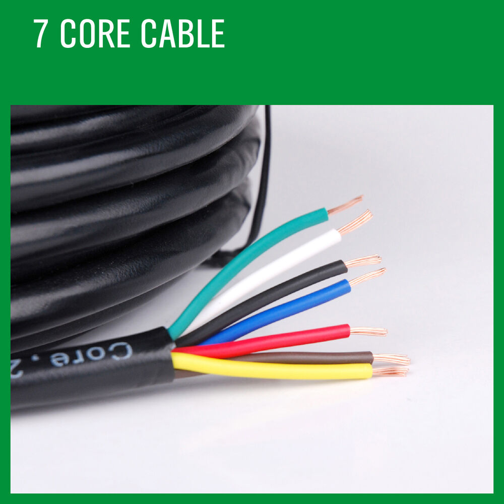 20M X 7 Core Wire Cable Trailer Cable Automotive Boat Caravan Truck Coil V90 PVC 3