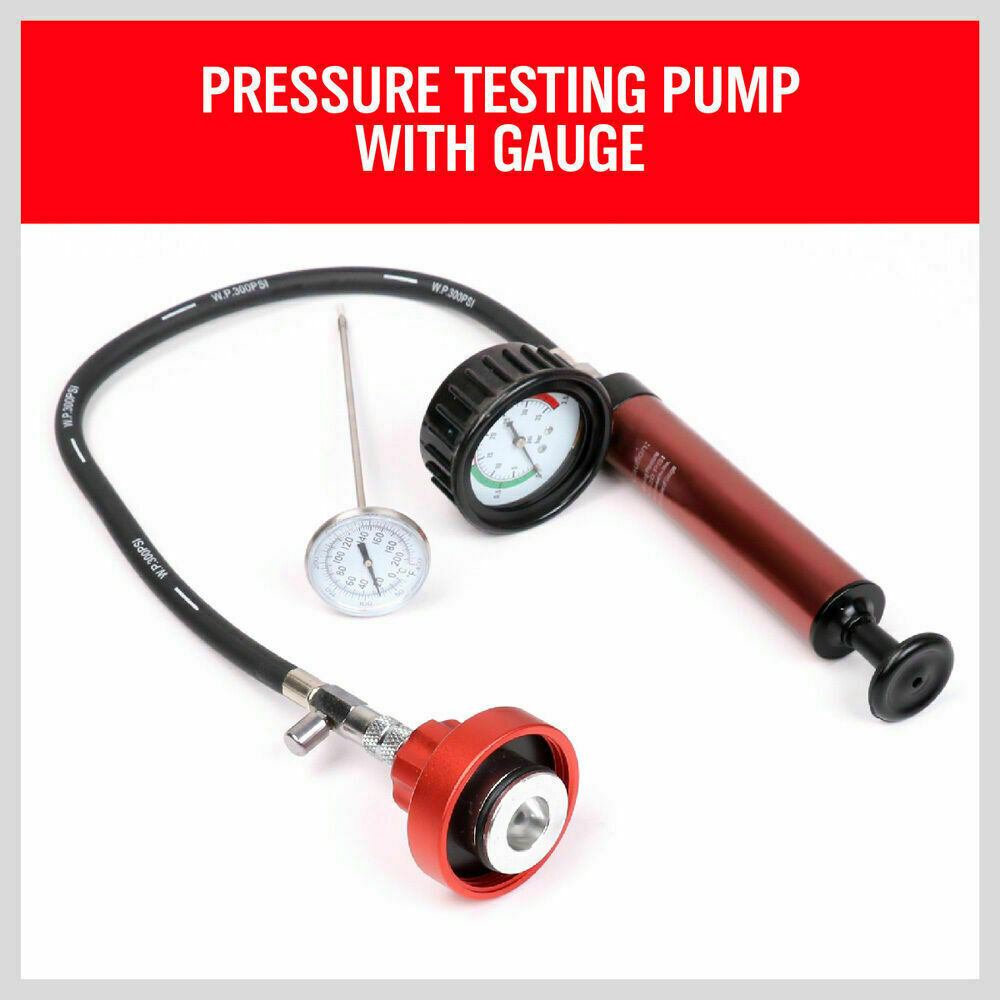 Universal Cooling System Radiator Pressure Tester Gasket Test Kit Leak Detector 5