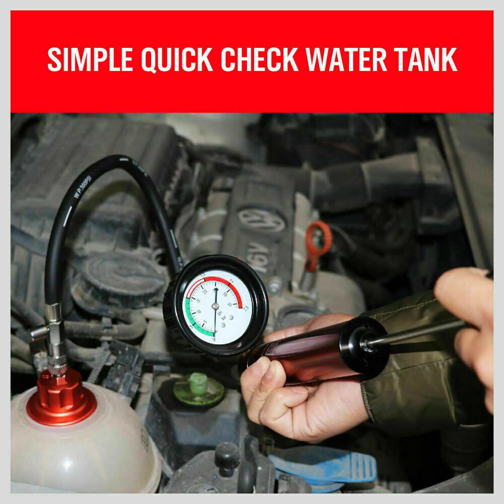 Universal Cooling System Radiator Pressure Tester Gasket Test Kit Leak Detector 9
