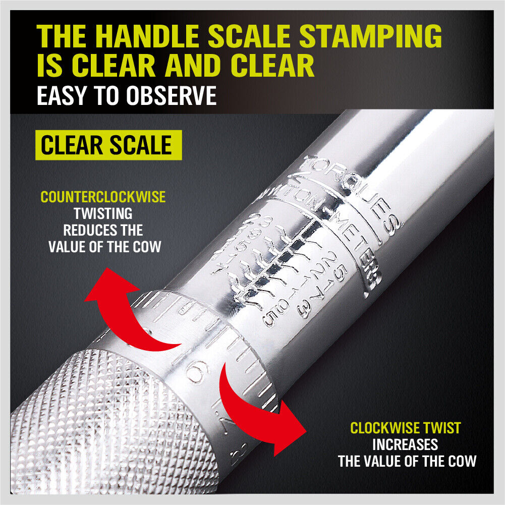 1/4" Drive Click Torque Wrench 5-25NM Ratchet Spanner Adjustable Hand Repair New 7