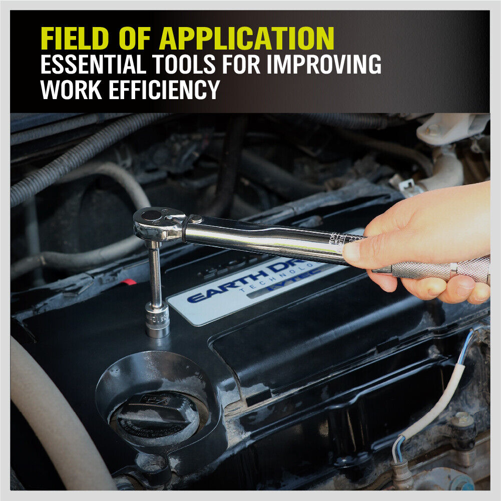 1/4" Drive Click Torque Wrench 5-25NM Ratchet Spanner Adjustable Hand Repair New 9