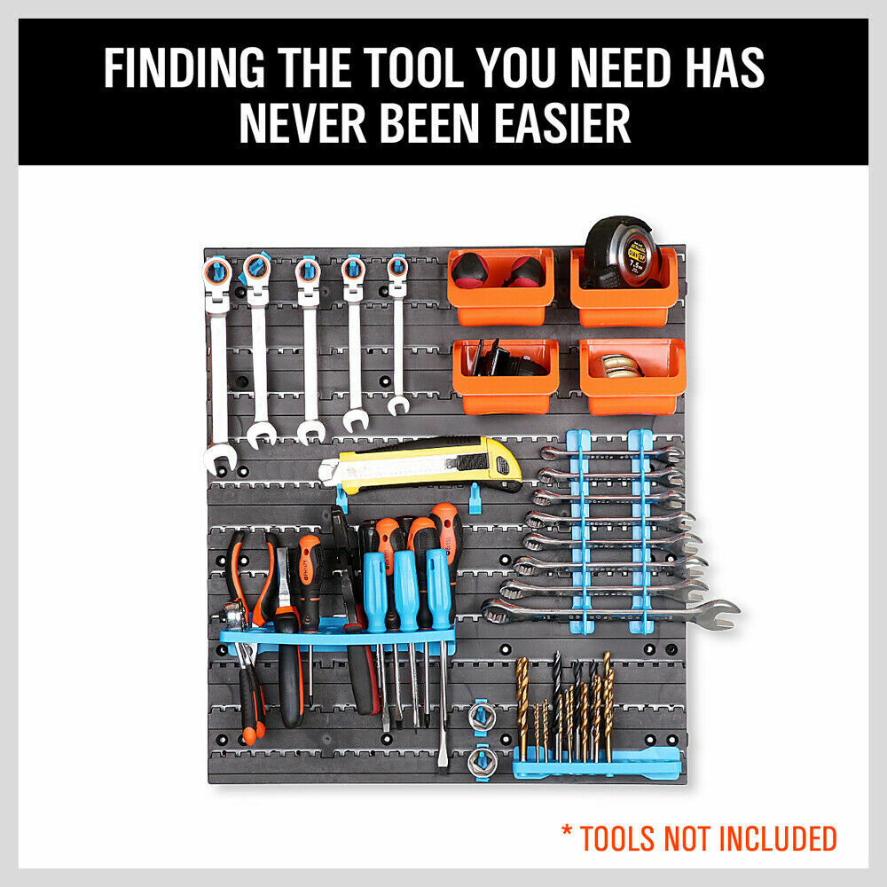 86Pc Wall Mounted Parts Storage Bins Tool Holder Rack Workshop Organiser 4