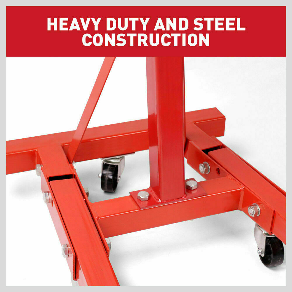 Heavy Duty Engine Stand Workshop Car Auto Folding Crane Hoist 900kg Loading 6