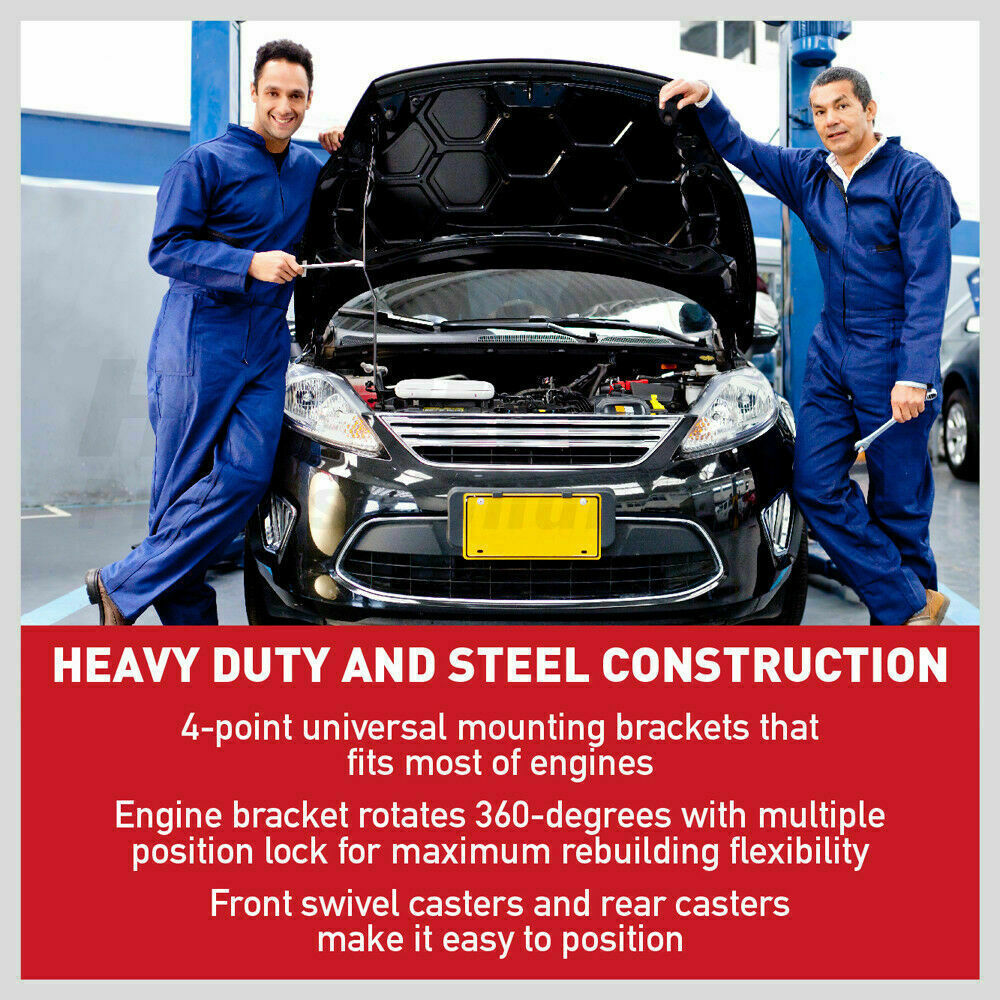 Heavy Duty Engine Stand Workshop Car Auto Folding Crane Hoist 900kg Loading 9