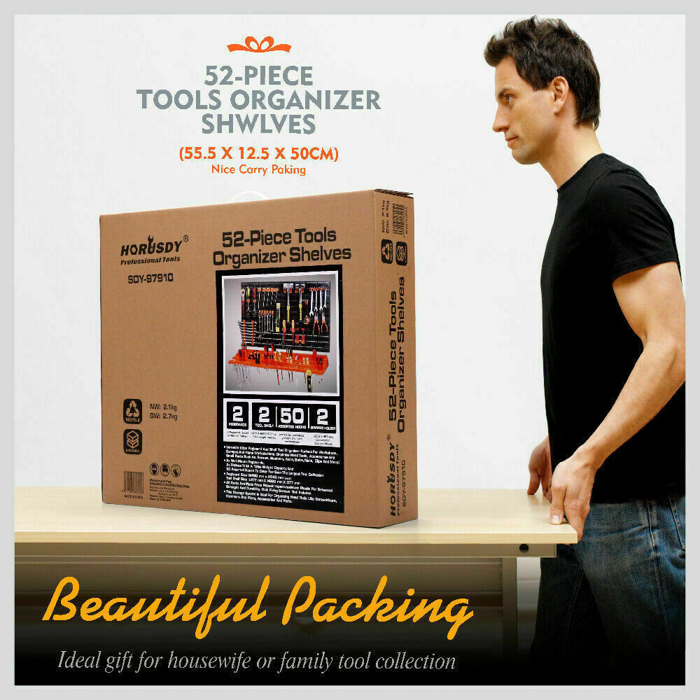 52Pc Wall Mounted Tool Storage Rack Wrench Spanner Holder Screwdriver Pliers New 3