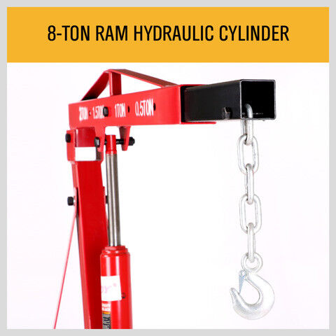 2-Ton Hydraulic Engine Crane Foldable Hoist Stand for Mobile Garage Lifting- Workshop Essential 11