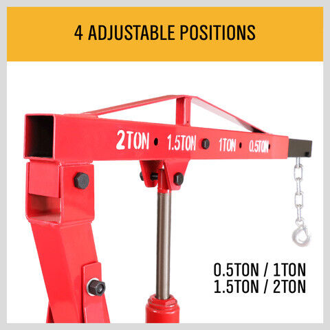 2-Ton Hydraulic Engine Crane Foldable Hoist Stand for Mobile Garage Lifting- Workshop Essential 12