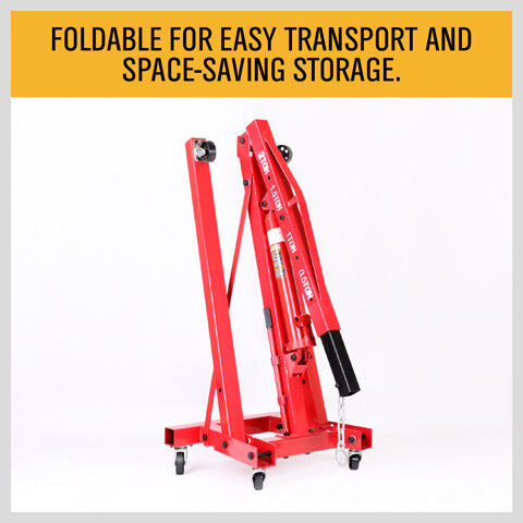 2-Ton Hydraulic Engine Crane Foldable Hoist Stand for Mobile Garage Lifting- Workshop Essential 25