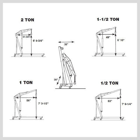 2-Ton Hydraulic Engine Crane Foldable Hoist Stand for Mobile Garage Lifting- Workshop Essential 6