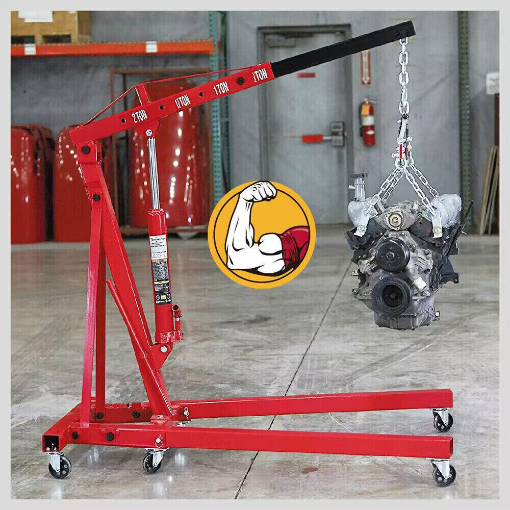 2-Ton Hydraulic Engine Crane Foldable Hoist Stand for Mobile Garage Lifting- Workshop Essential 27