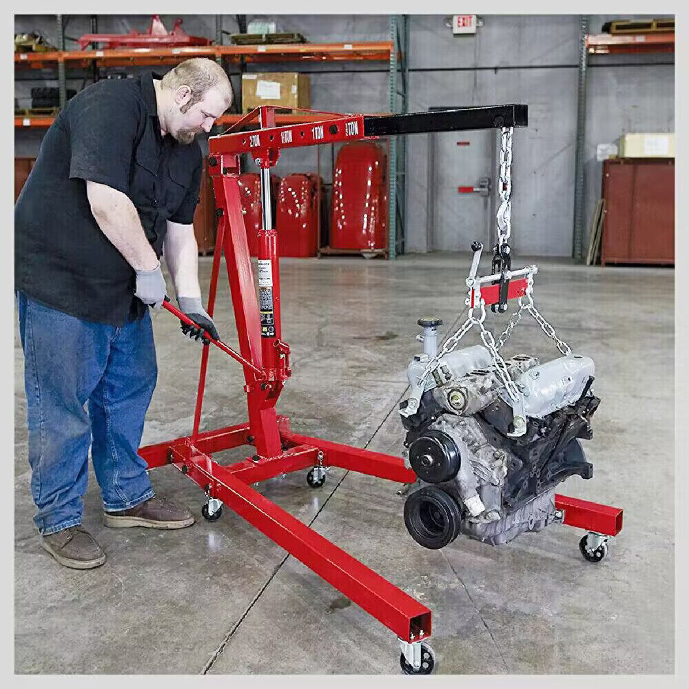2-Ton Hydraulic Engine Crane Foldable Hoist Stand for Mobile Garage Lifting- Workshop Essential 8