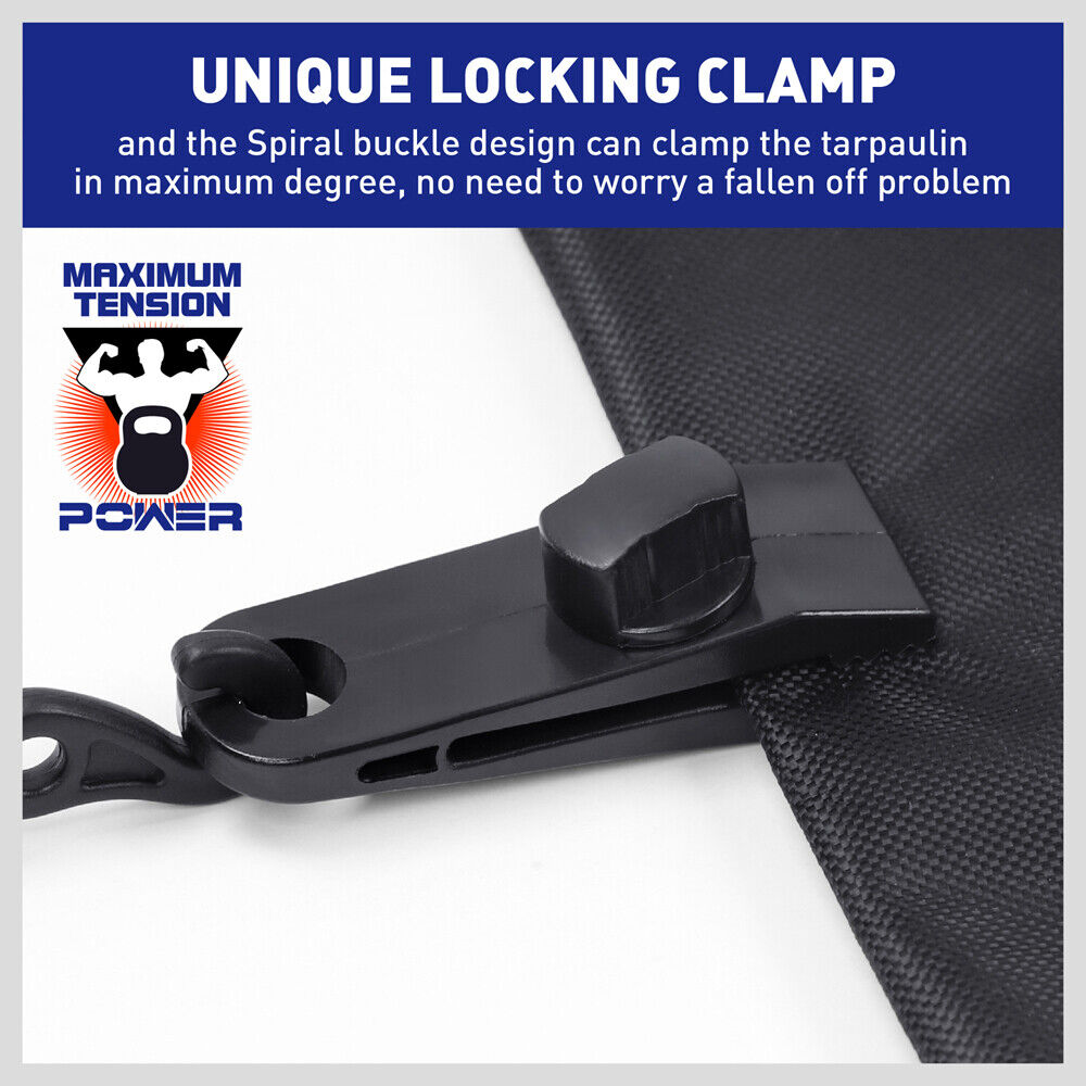 8Pc Awning Tarp Clamp Set Clips Hangers Survival Tent Emergency Grommet 6