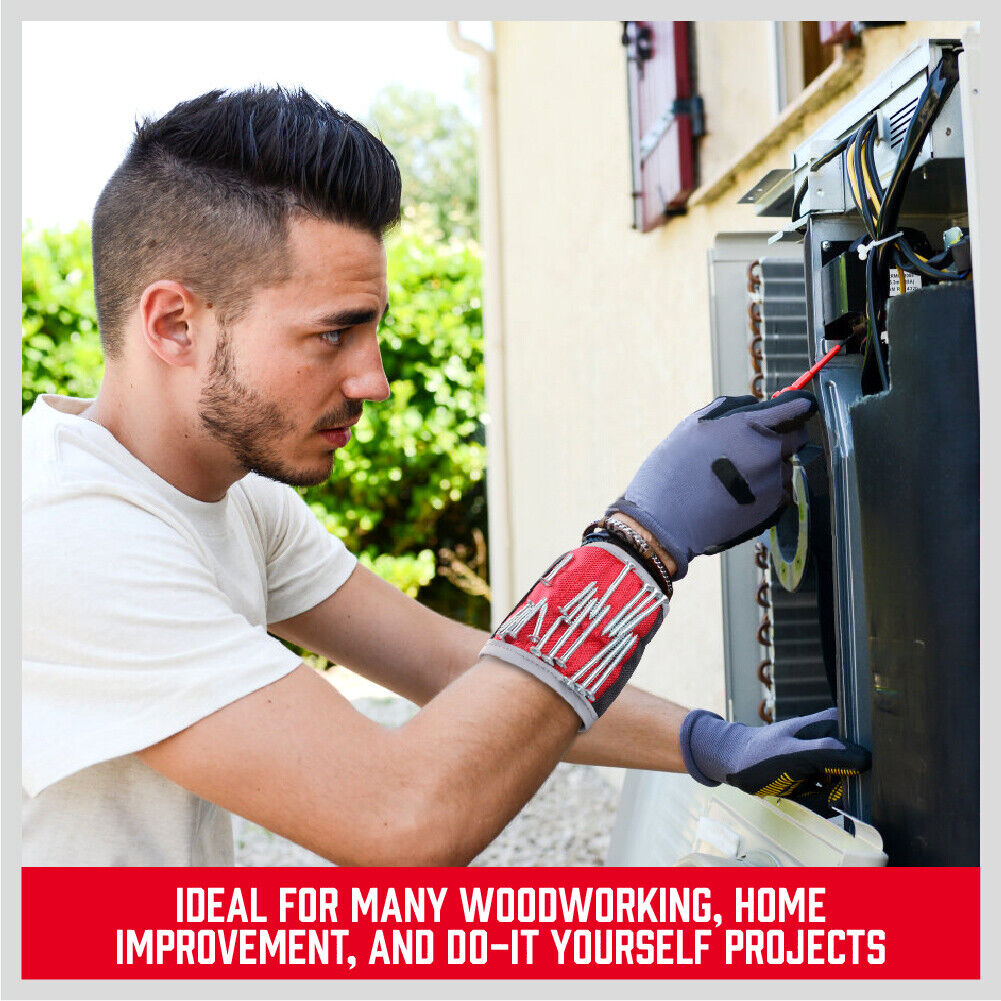 4Pc Magnetic Parts Holder Set Wrist Band Magnet Bowl Tray Screws Nuts Storage 6