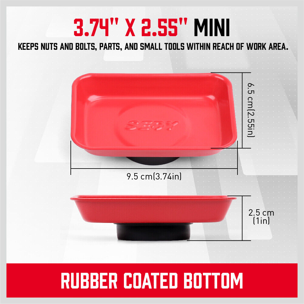 4Pc Magnetic Parts Holder Set Wrist Band Magnet Bowl Tray Screws Nuts Storage 9