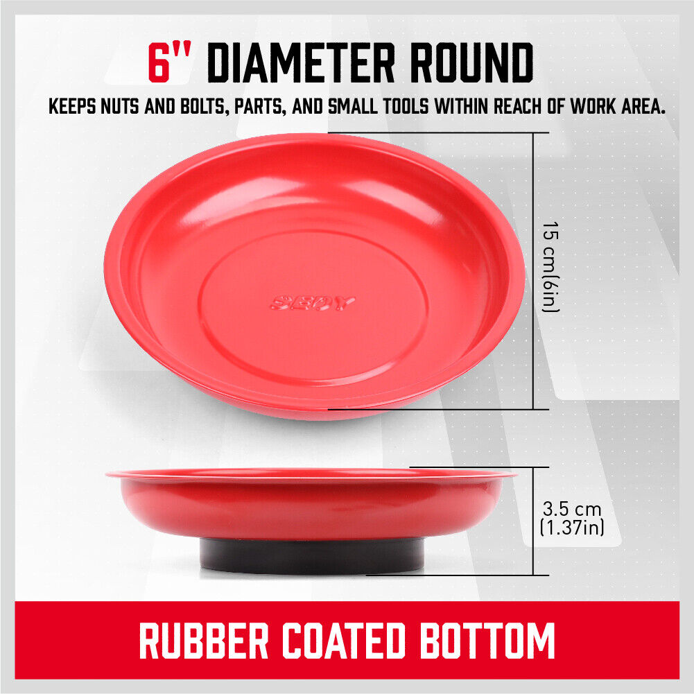 4Pc Magnetic Parts Holder Set Wrist Band Magnet Bowl Tray Screws Nuts Storage 10