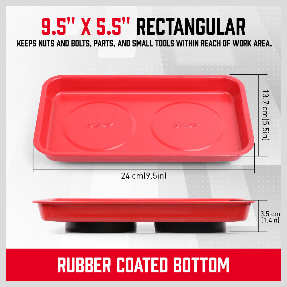 4Pc Magnetic Parts Holder Set Wrist Band Magnet Bowl Tray Screws Nuts Storage 11