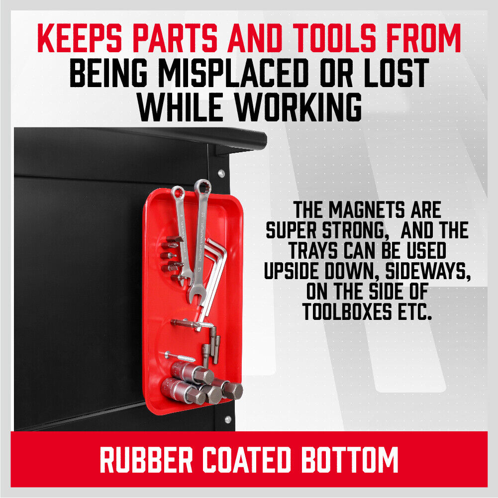 4Pc Magnetic Parts Holder Set Wrist Band Magnet Bowl Tray Screws Nuts Storage 12