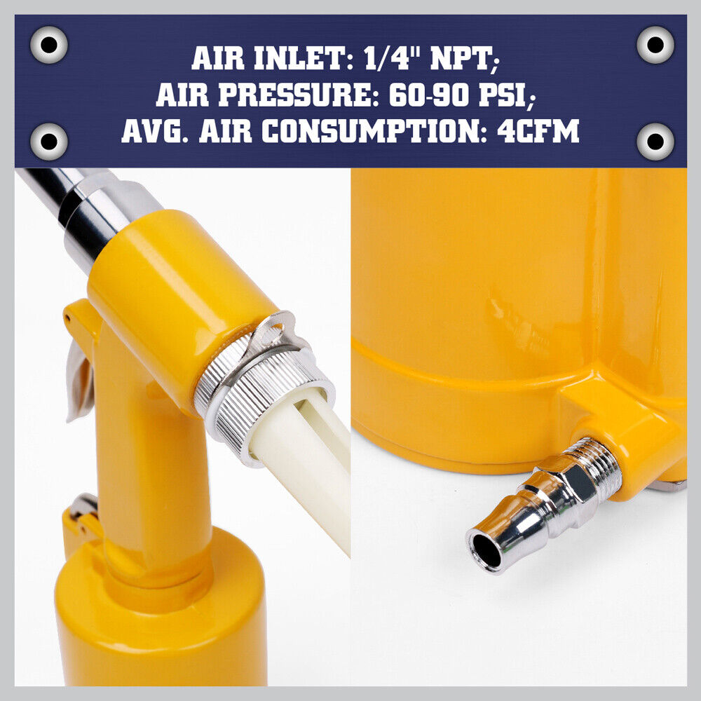 Air Hydraulic Pop Rivet Gun Pneumatic Riveter Industrial 4-Size Set With Case 5