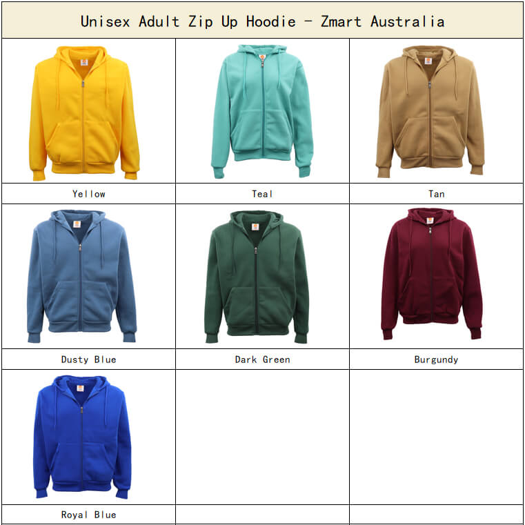 Adult Unisex Zip Plain Fleece Hoodie Hooded Jacket Mens Sweatshirt Jumper XS-8XL, Black, 3XL 4