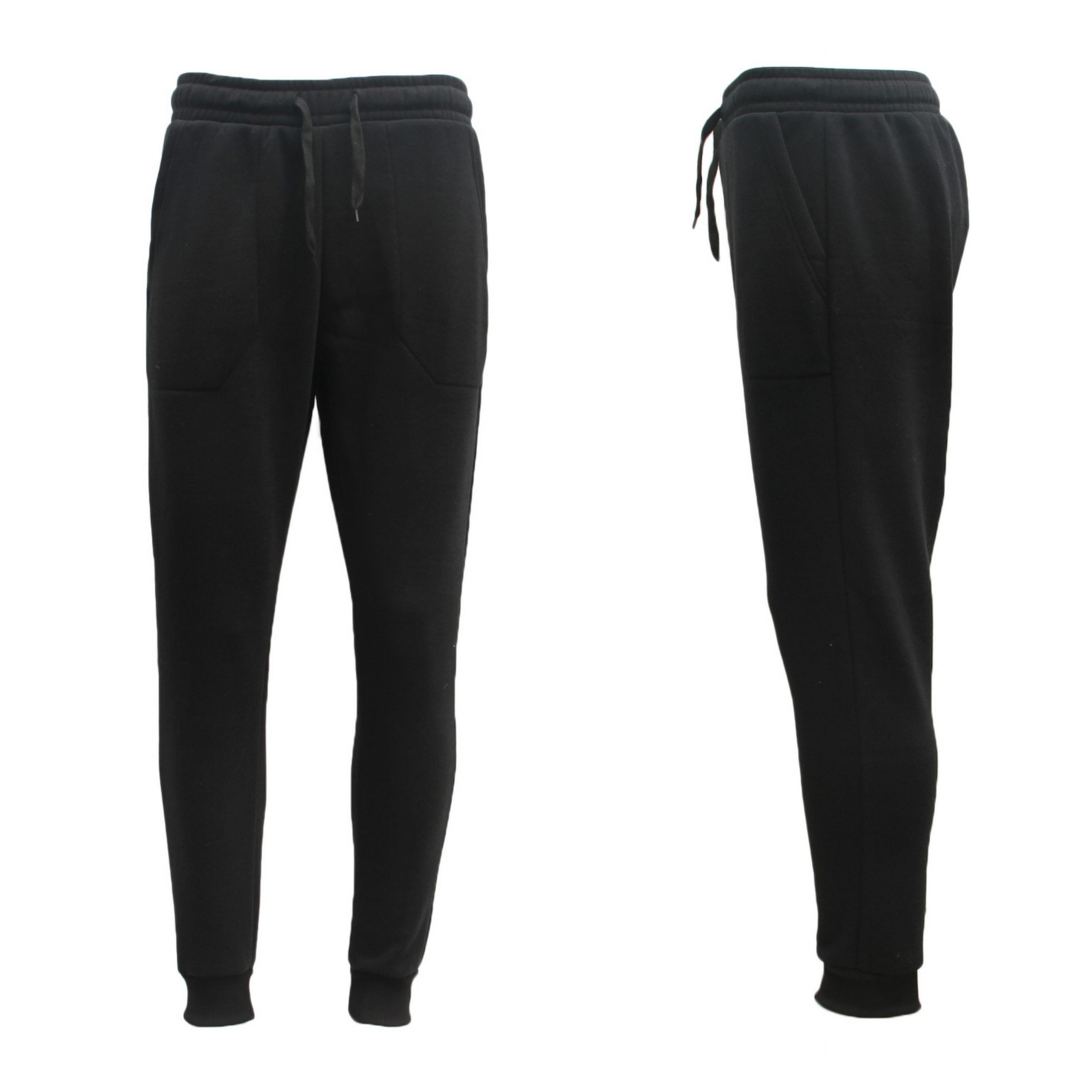 Mens Unisex Fleece Lined Sweat Track Pants Suit Casual Trackies Slim Cuff XS-6XL, Navy, L 3