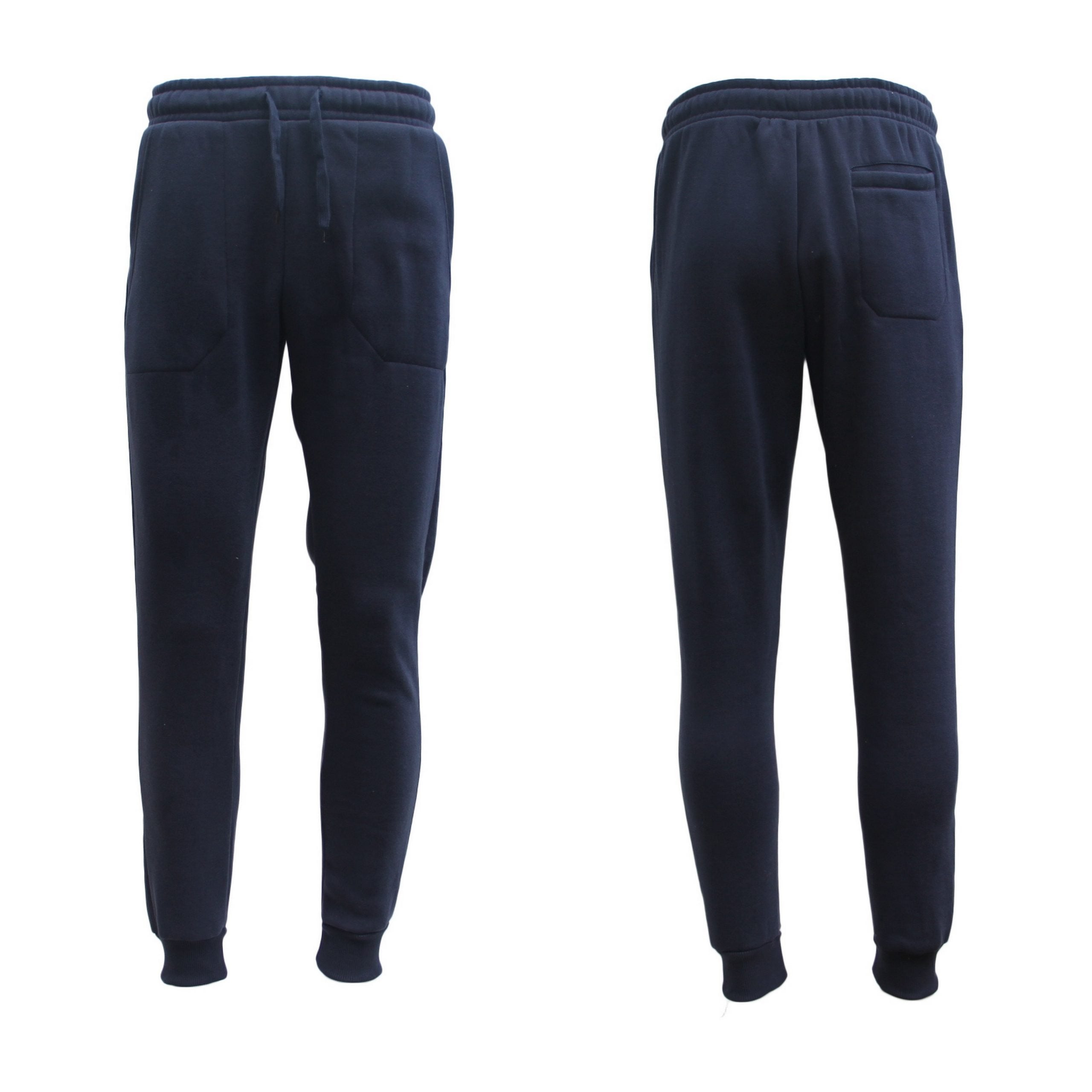 Mens Unisex Fleece Lined Sweat Track Pants Suit Casual Trackies Slim Cuff XS-6XL, Navy, L 7