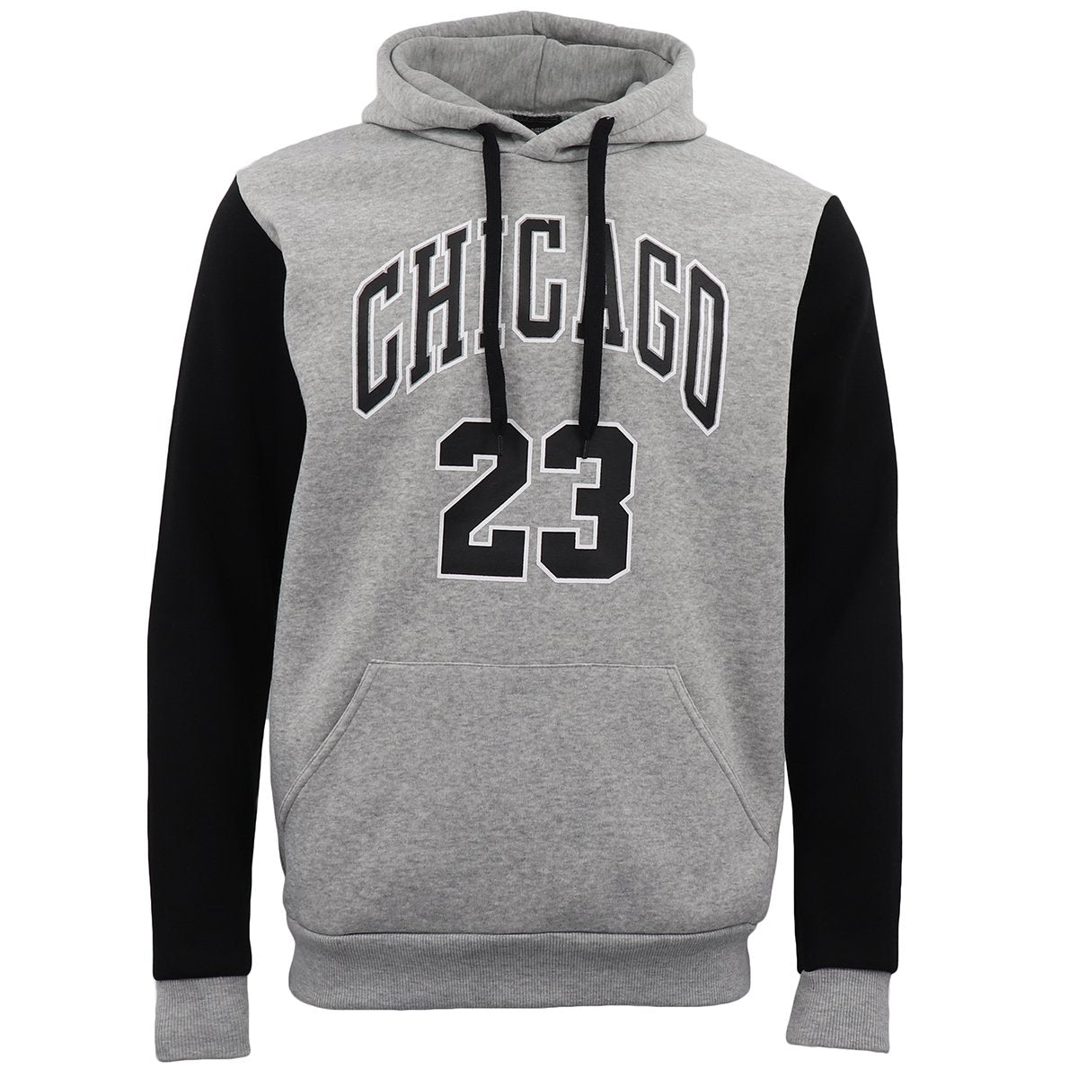 Men's Fleece Pullover Hoodie Jacket Chicago Bulls 23 Michael Jordan Sweat Shirt, Light Grey, 3XL 4